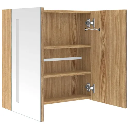 LED kupaonski ormarić s ogledalom boja hrasta 62 x 14 x 60 cm - Boja hrasta 62 x 14 x 60 cm Cijena