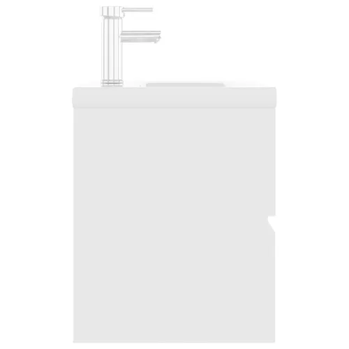 Ormarić s ugrađenim Lavabo - Umivaonikom bijeli od konstruiranog drva - Bijela 60 x 38.5 x 45 cm sa slavinom i odvodom Cijena