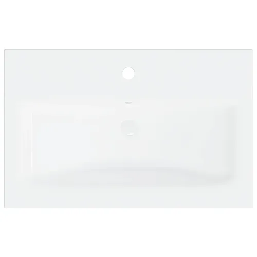 Ormarić s ugrađenim Lavabo - Umivaonikom bijeli od konstruiranog drva - Bijela 60 x 38.5 x 45 cm sa slavinom i odvodom Cijena