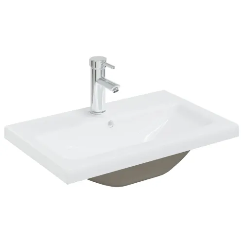 Ormarić s ugrađenim Lavabo - Umivaonikom bijeli od konstruiranog drva - Bijela 60 x 38.5 x 45 cm sa slavinom i odvodom Cijena