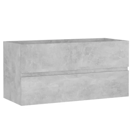 Ormarić s ugrađenim Lavabo - Umivaonikom siva boja betona drvena - Beton siva 90 x 38.5 x 45 cm sa slavinom i odvodom Cijena