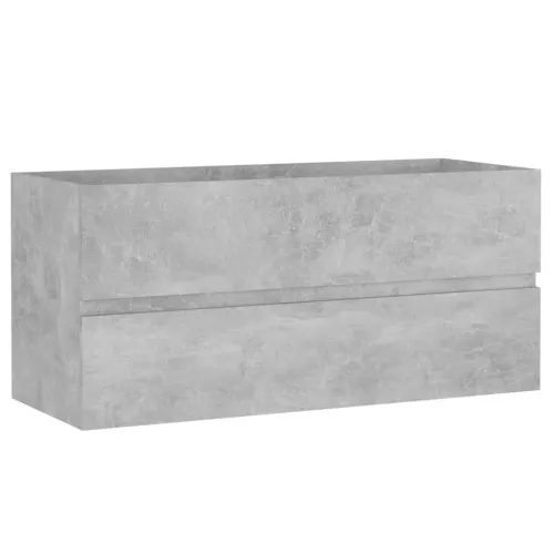 Ormarić s ugrađenim Lavabo - Umivaonikom siva boja betona drvena - Beton siva 100 x 38.5 x 45 cm sa slavinom i odvodom Cijena