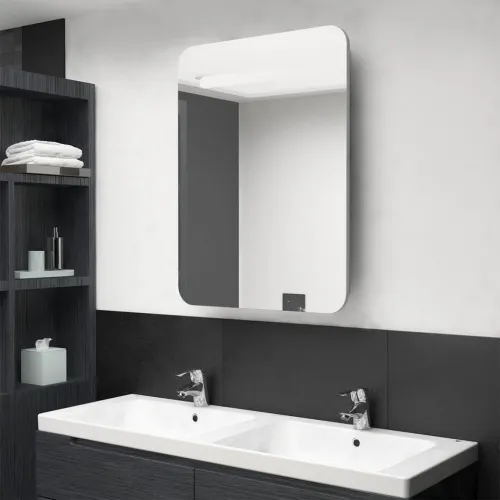 LED kupaonski ormarić s ogledalom boja betona 60 x 11 x 80 cm - Beton siva 1 Cijena