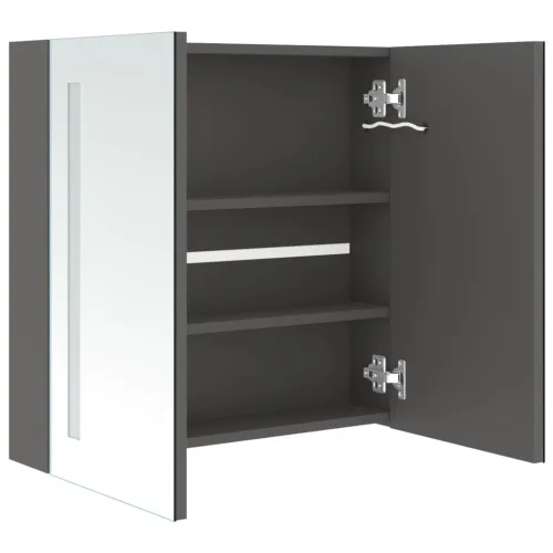 LED kupaonski ormarić s ogledalom sivi 62 x 14 x 60 cm - Siva 62 x 14 x 60 cm Cijena