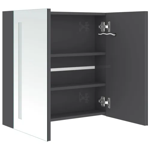LED kupaonski ormarić s ogledalom sjajni sivi 62 x 14 x 60 cm - Sjajna siva 62 x 14 x 60 cm Cijena