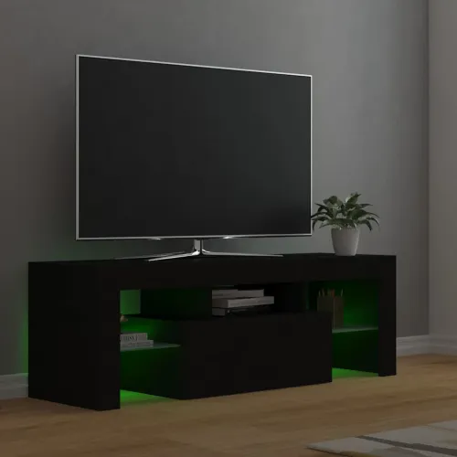 TV ormarić s LED svjetlima crni 120 x 35 x 40 cm - Crna 1 Cijena