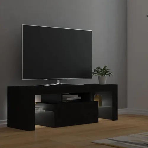 TV ormarić s LED svjetlima crni 120 x 35 x 40 cm - Crna 1 Cijena