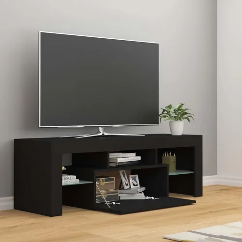 TV ormarić s LED svjetlima crni 120 x 35 x 40 cm - Crna 1 Cijena