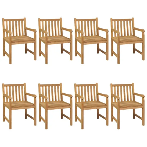 Vrtni blagovaonski set od 9 dijelova 200 x 100 cm masivno tikovino drvo - 8x fotelja + stol Cijena
