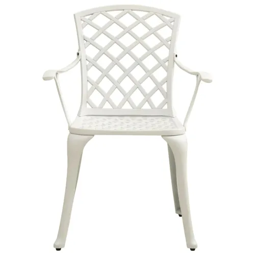 3-dijelni bistro set od lijevanog aluminija bijeli - Bijela 2 Cijena