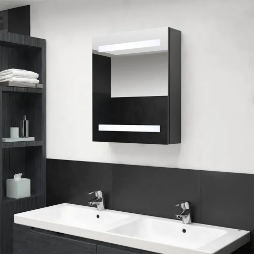 LED kupaonski ormarić s ogledalom sivi 50 x 14 x 60 cm - Siva 1 Cijena