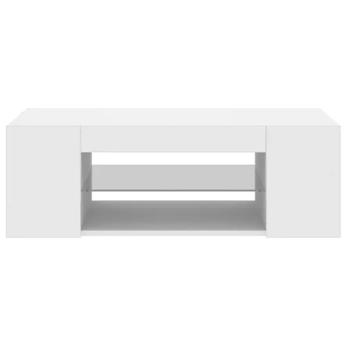TV ormarić s LED svjetlima bijeli 90 x 39 x 30 cm - Bijela 1 Cijena