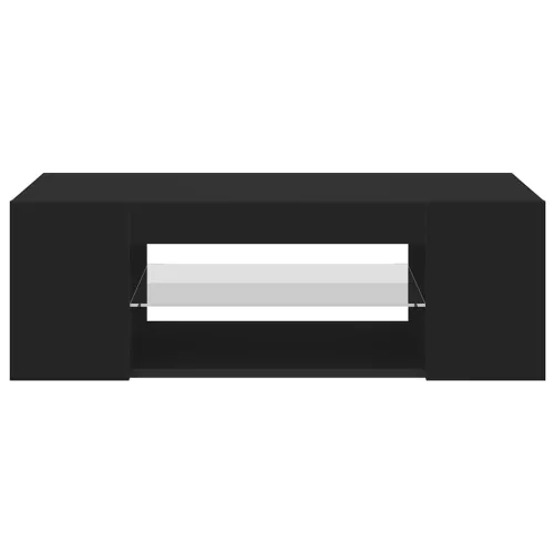 TV ormarić s LED svjetlima crni 90 x 39 x 30 cm - Crna 1 Cijena