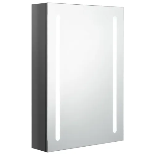 LED kupaonski ormarić s ogledalom sjajni sivi 50 x 13 x 70 cm - Sjajna siva 50 x 13 x 70 cm Cijena