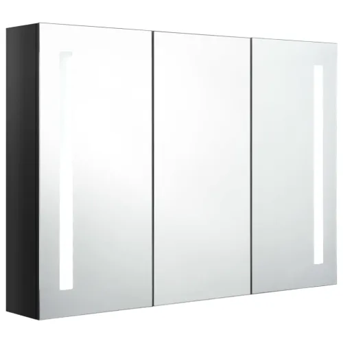 LED kupaonski ormarić s ogledalom 89 x 14 x 62 cm sjajni crni - Sjajna crna 89 x 14 x 62 cm Cijena