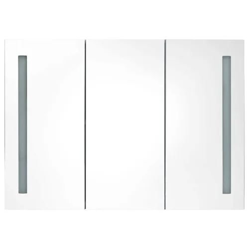 LED kupaonski ormarić s ogledalom 89x14x62 cm bijeli i hrast - Bijela i hrast 89 x 14 x 62 cm Cijena