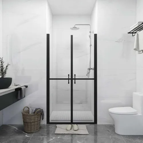 Vrata za tuš-kabinu prozirna ESG (78 - 81) x 190 cm - Crna 81 x 190 cm Jasno Cijena