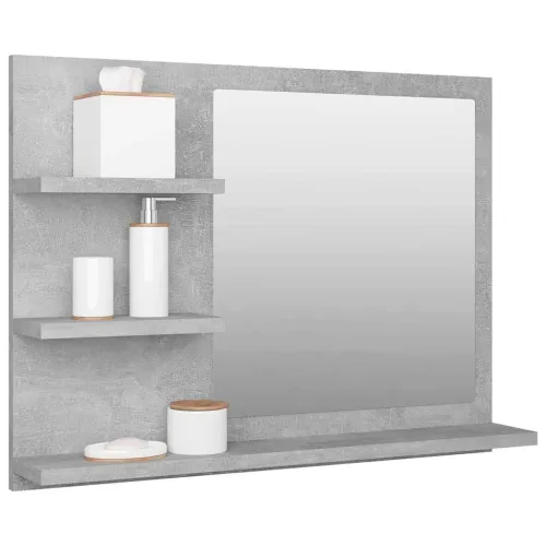 Kupaonsko ogledalo boja betona 60x10,5x45 cm konstruirano drvo - Beton siva Cijena