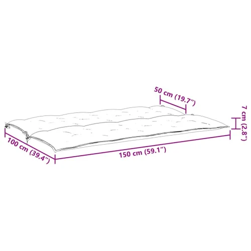 Jastuk za vrtnu klupu sivi 150 x (50+50) x 7 cm tkanina Oxford - Siva 150 cm Cijena