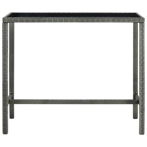 Stol i stolice - 5-dijelni vrtni barski set od poliratana sivi - Siva Dužina stola 130 cm 4 Cijena