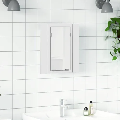 LED kupaonski ormarić s ogledalom bijeli 40x12x45 cm akrilni - Bijela 1 Cijena