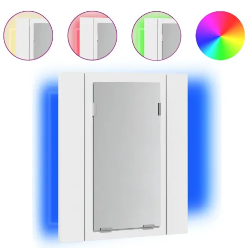 LED kupaonski ormarić s ogledalom bijeli 40x12x45 cm akrilni - Bijela 1 Cijena