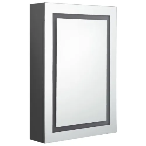 LED kupaonski ormarić s ogledalom sivi 50 x 13 x 70 cm - Siva Cijena