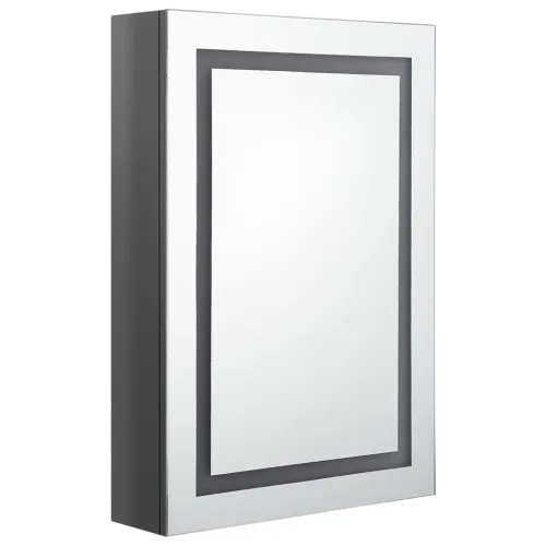 LED kupaonski ormarić s ogledalom sjajni sivi 50 x 13 x 70 cm - Sjajna siva Cijena