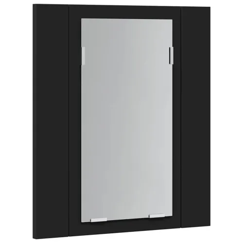 LED kupaonski ormarić s ogledalom crni 40x12x45 cm akrilni - Crna Cijena