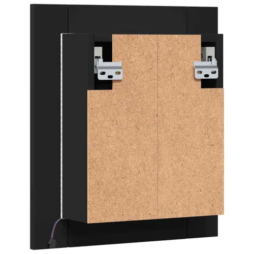 LED kupaonski ormarić s ogledalom crni 40x12x45 cm akrilni - Crna Cijena