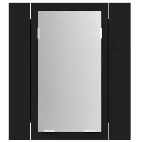 LED kupaonski ormarić s ogledalom crni 40x12x45 cm akrilni - Crna Cijena