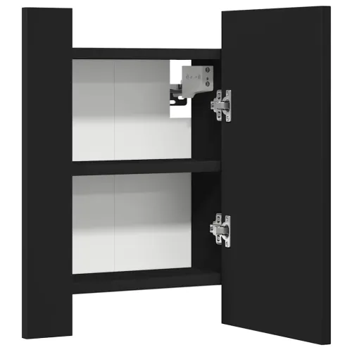 LED kupaonski ormarić s ogledalom crni 40x12x45 cm akrilni - Crna Cijena