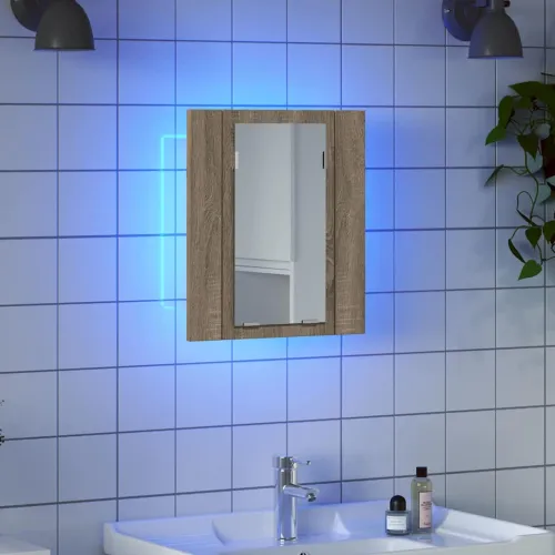 LED kupaonski ormarić s ogledalom boja hrasta 40x12x45 akrilni - Sonoma hrast Cijena
