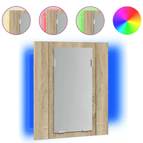 LED kupaonski ormarić s ogledalom boja hrasta 40x12x45 akrilni - Sonoma hrast Cijena