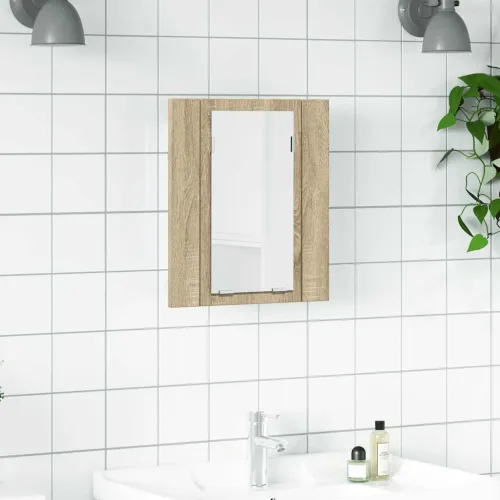 LED kupaonski ormarić s ogledalom boja hrasta 40x12x45 akrilni - Sonoma hrast Cijena