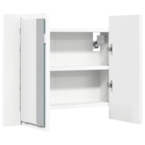 LED kupaonski ormarić s ogledalom bijeli 60x12x45 cm akrilni - Bijela Cijena