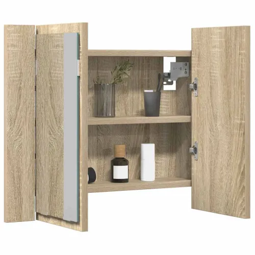 LED kupaonski ormarić s ogledalom boja hrasta 60x12x45 akrilni - Sonoma hrast Cijena