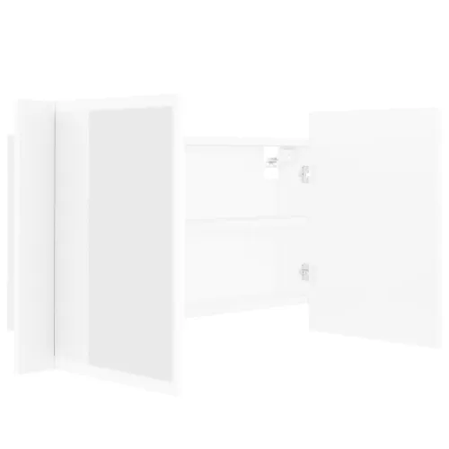 LED kupaonski ormarić s ogledalom bijeli 80x12x45 cm akrilni - Bijela 1 Cijena