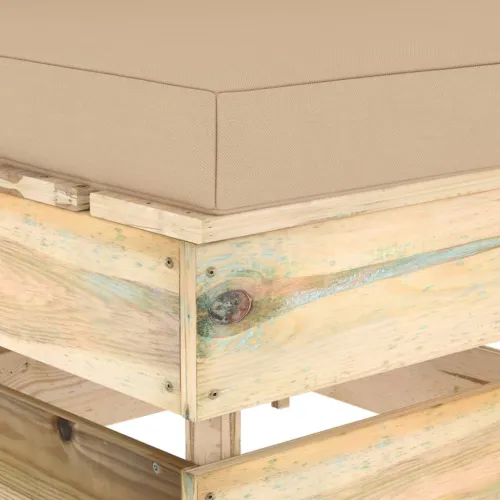 Modularna srednja sofa s jastucima od zeleno impregniranog drva - Bež i smeđa 1 srednja sofa Cijena