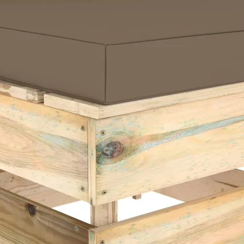 Modularna srednja sofa s jastucima od zeleno impregniranog drva - Sivo-smeđa i smeđa 1 srednja sofa Cijena