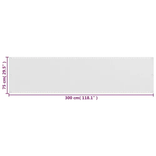 Balkonski zastor bijeli 75 x 300 cm HDPE - Bijela 75 x 300 cm Cijena