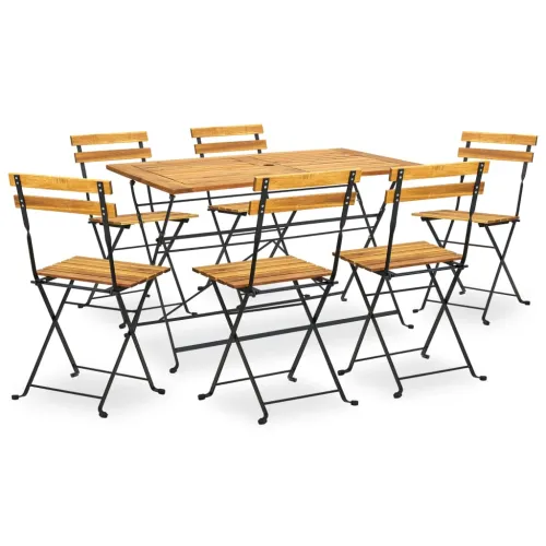 7-dijelni sklopivi vrtni blagovaonski set od bagremovog drva - Dužina stola 120 cm 6 Cijena