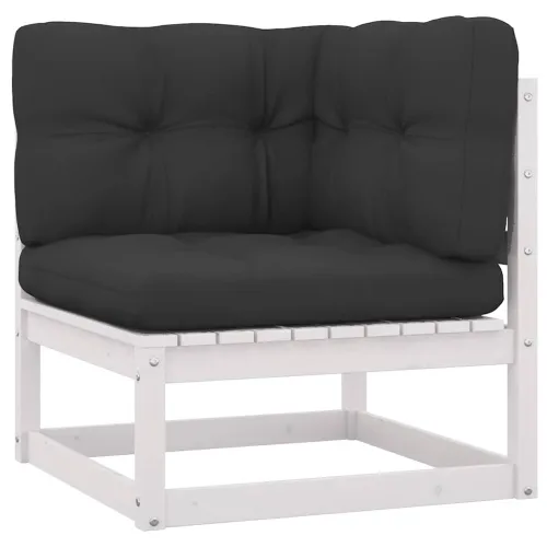 Kutna vrtna sofa s antracit jastucima od masivne borovine - Bijela kutna sofa Cijena