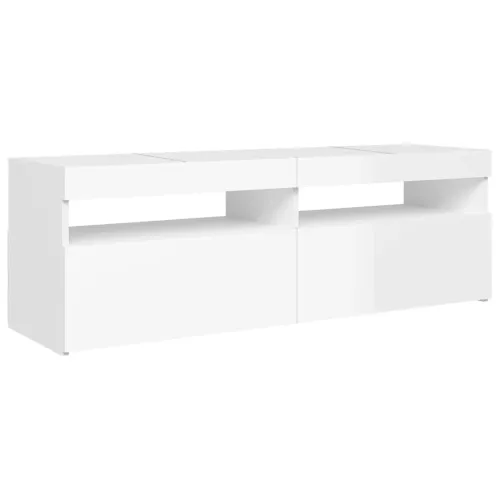 TV ormarić s LED svjetlima visoki sjaj bijeli 120x35x40 cm - Visoko sjajno bijela 1 120 cm Visoko sjajno bijela Cijena