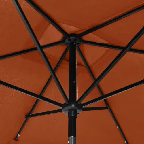 Vrtni suncobran s LED svjetlom i čeličnim stupom 2x3 m terakota - Terakota Cijena