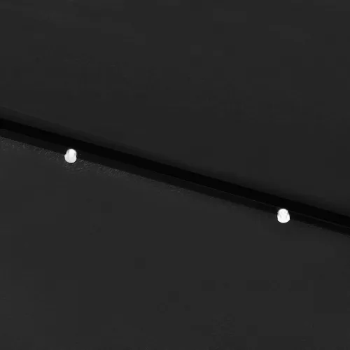 Vrtni suncobran s LED svjetlima i čeličnim stupom 2 x 3 m crni - Crna Cijena