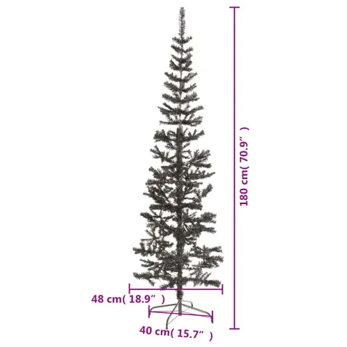 Usko božićno drvce crno 180 cm  - Crna 180 x 48 cm 1 1 Cijena