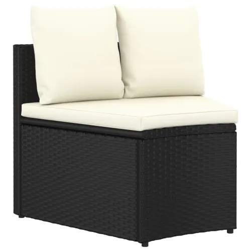 Vrtna garnitura - 5-dijelni set vrtnih sofa od poliratana s jastucima crni - Crna 4 Cijena