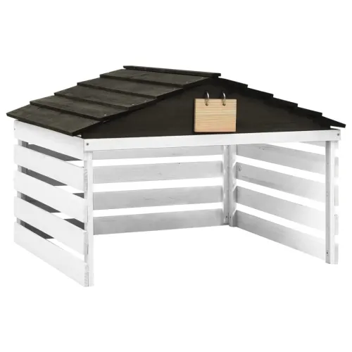 Garaža za robotsku kosilicu crno-bijela 78x74x54 cm od jelovine - Crno-bijelo Cijena