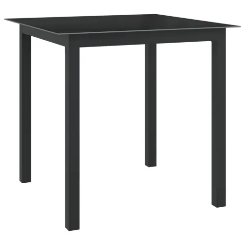Vrtni stol crni 80 x 80 x 74 cm od aluminija i stakla - Crna 80 x 80 x 74 cm Cijena